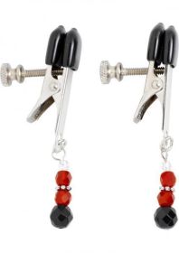 Red Beaded Clamps With Broad Tip Nipple Clamps Red