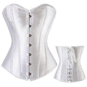 Bustier Lace up Boned Top Corset Waist Shaper (Option: L-White)