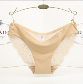 Lace ladies low waist briefs (Option: Skin colour-S)